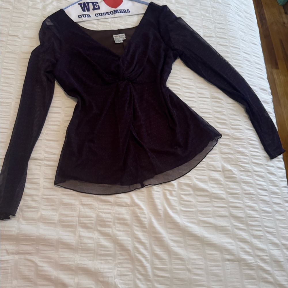 Elegant Black Sheer Women's Top